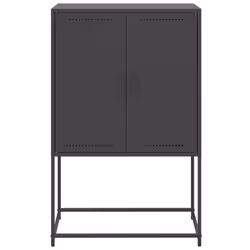 vidaXL Highboard Sideboard Side Cabinet Storage Organiser Cupboard White Steel - black - Additional view 5