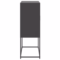vidaXL Highboard Sideboard Side Cabinet Storage Organiser Cupboard White Steel - black - Additional view 6