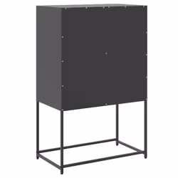 vidaXL Highboard Sideboard Side Cabinet Storage Organiser Cupboard White Steel - black - Additional view 7
