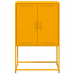 vidaXL Highboard Sideboard Side Cabinet Storage Organiser Cupboard White Steel - yellow - Additional view 5