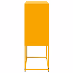 vidaXL Highboard Sideboard Side Cabinet Storage Organiser Cupboard White Steel - yellow - Additional view 6