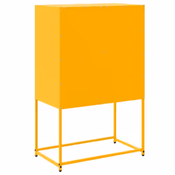 vidaXL Highboard Sideboard Side Cabinet Storage Organiser Cupboard White Steel - yellow - Additional view 7