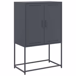 vidaXL TV Cabinet TV Stand Media TV Unit Entertainment Centre Black Steel - black