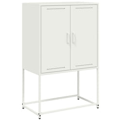 vidaXL TV Cabinet TV Stand Media TV Unit Entertainment Centre Black Steel - white