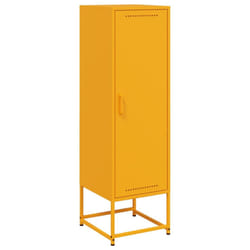 vidaXL Highboard Sideboard Side Cabinet Storage Organiser Cupboard Black Steel - yellow