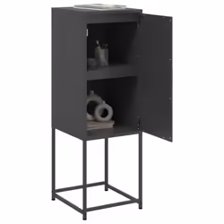 vidaXL Highboard Sideboard Side Cabinet Storage Organiser Cupboard Black Steel - black - Additional view 4