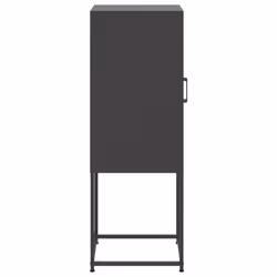 vidaXL Highboard Sideboard Side Cabinet Storage Organiser Cupboard Black Steel - black - Additional view 6