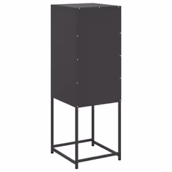 vidaXL Highboard Sideboard Side Cabinet Storage Organiser Cupboard Black Steel - black - Additional view 7