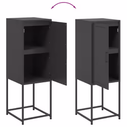 vidaXL Highboard Sideboard Side Cabinet Storage Organiser Cupboard Black Steel - black - Additional view 9