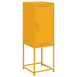 vidaXL Highboard Sideboard Side Cabinet Storage Organiser Cupboard Black Steel - yellow