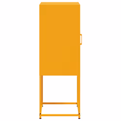vidaXL Highboard Sideboard Side Cabinet Storage Organiser Cupboard Black Steel - yellow - Additional view 6