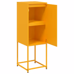 vidaXL Highboard Sideboard Side Cabinet Storage Organiser Cupboard Black Steel - yellow - Additional view 8