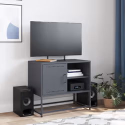 vidaXL TV Cabinet TV Stand TV Unit Media Cabinet Entertainment Centre Steel - pink