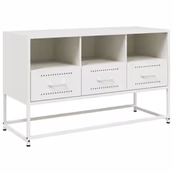 vidaXL TV Cabinet TV Stand TV Unit Media Cabinet Entertainment Centre Steel - white