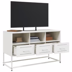 vidaXL TV Cabinet TV Stand TV Unit Media Cabinet Entertainment Centre Steel - white - Additional view 4