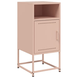 vidaXL Bedside Cabinet Nightstand Bed Table Bed Cabinet Mustard Yellow Steel - pink, 1 pcs