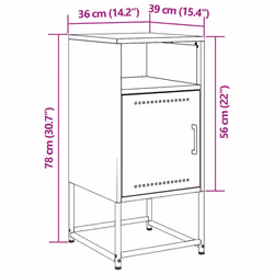 vidaXL Bedside Cabinet Nightstand Bed Table Bed Cabinet Mustard Yellow Steel - pink, 1 pcs