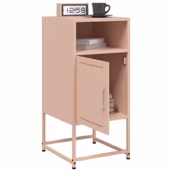 vidaXL Bedside Cabinet Nightstand Bed Table Bed Cabinet Mustard Yellow Steel - pink, 1 pcs - Additional view 4