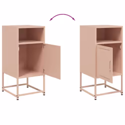 vidaXL Bedside Cabinet Nightstand Bed Table Bed Cabinet Mustard Yellow Steel - pink, 1 pcs - Additional view 9