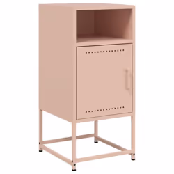 vidaXL Bedside Cabinet Nightstand Bed Table Bed Cabinet Mustard Yellow Steel - pink, 2 pcs - Additional view 4