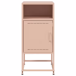 vidaXL Bedside Cabinet Nightstand Bed Table Bed Cabinet Mustard Yellow Steel - pink, 2 pcs - Additional view 5