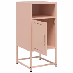 vidaXL Bedside Cabinet Nightstand Bed Table Bed Cabinet Mustard Yellow Steel - pink, 2 pcs - Additional view 8