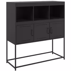 vidaXL Sideboard Storage Organiser Cupboard Side Cabinet Highboard Pink Steel - black