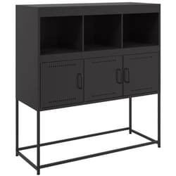 vidaXL Sideboard Storage Organiser Cupboard Side Cabinet Highboard Pink Steel - black