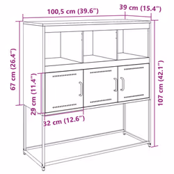 vidaXL Sideboard Storage Organiser Cupboard Side Cabinet Highboard Pink Steel - black