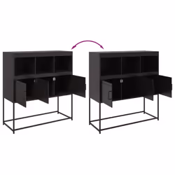 vidaXL Sideboard Storage Organiser Cupboard Side Cabinet Highboard Pink Steel - black - Additional view 8