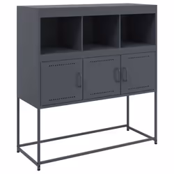 vidaXL Sideboard Storage Organiser Cupboard Side Cabinet Highboard Pink Steel - anthracite
