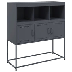 vidaXL Sideboard Storage Organiser Cupboard Side Cabinet Highboard Pink Steel - anthracite