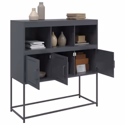 vidaXL Sideboard Storage Organiser Cupboard Side Cabinet Highboard Pink Steel - anthracite - Additional view 4