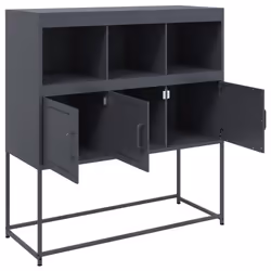 vidaXL Sideboard Storage Organiser Cupboard Side Cabinet Highboard Pink Steel - anthracite - Additional view 9