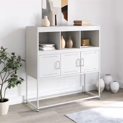 vidaXL Sideboard Storage Organiser Cupboard Side Cabinet Highboard Pink Steel - white - Additional view 2