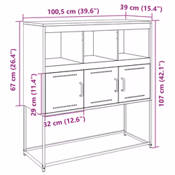 vidaXL Sideboard Storage Organiser Cupboard Side Cabinet Highboard Pink Steel - white - Additional view 3