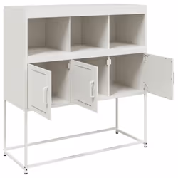 vidaXL Sideboard Storage Organiser Cupboard Side Cabinet Highboard Pink Steel - white - Additional view 9
