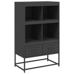 vidaXL Highboard Sideboard Cabinet Home Storage Cupboard Cold-rolled Steel - black