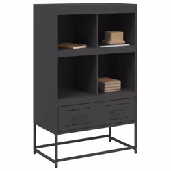 vidaXL Highboard Sideboard Cabinet Home Storage Cupboard Cold-rolled Steel - black - Additional view 6