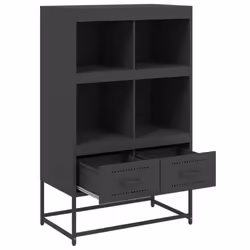vidaXL Highboard Sideboard Cabinet Home Storage Cupboard Cold-rolled Steel - black - Additional view 7