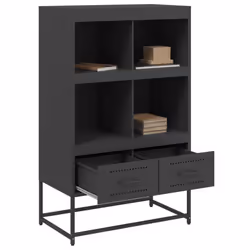 vidaXL Highboard Sideboard Cabinet Home Storage Cupboard Cold-rolled Steel - black - Additional view 8