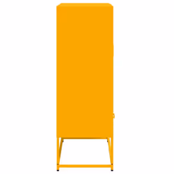vidaXL Highboard Sideboard High Cabinet Storage Cupboard Mustard Yellow Steel - Additional view 4
