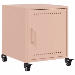 vidaXL Bedside Cabinets Nightstand Bed Table Bed Cabinet 2 pcs Pink Steel - pink, 1 pcs