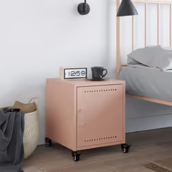 vidaXL Bedside Cabinets Nightstand Bed Table Bed Cabinet 2 pcs Pink Steel - pink, 1 pcs