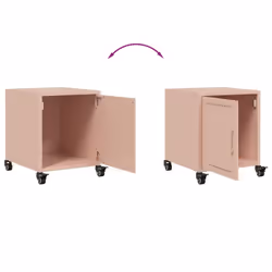 vidaXL Bedside Cabinets Nightstand Bed Table Bed Cabinet 2 pcs Pink Steel - pink, 1 pcs - Additional view 8