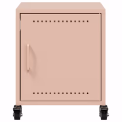 vidaXL Bedside Cabinets Nightstand Bed Table Bed Cabinet 2 pcs Pink Steel - pink, 2 pcs - Additional view 5