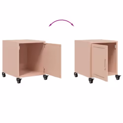 vidaXL Bedside Cabinets Nightstand Bed Table Bed Cabinet 2 pcs Pink Steel - pink, 2 pcs - Additional view 8