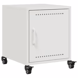 vidaXL Bedside Cabinet Bedroom Nightstand Bed Table Bed Cabinet White Steel