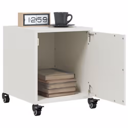 vidaXL Bedside Cabinet Bedroom Nightstand Bed Table Bed Cabinet White Steel - Additional view 4