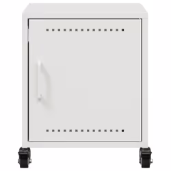 vidaXL Bedside Cabinet Bedroom Nightstand Bed Table Bed Cabinet White Steel - Additional view 5